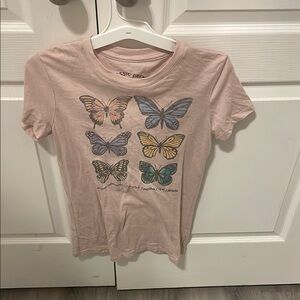 Kids Pink Butterfly Graphic Tee